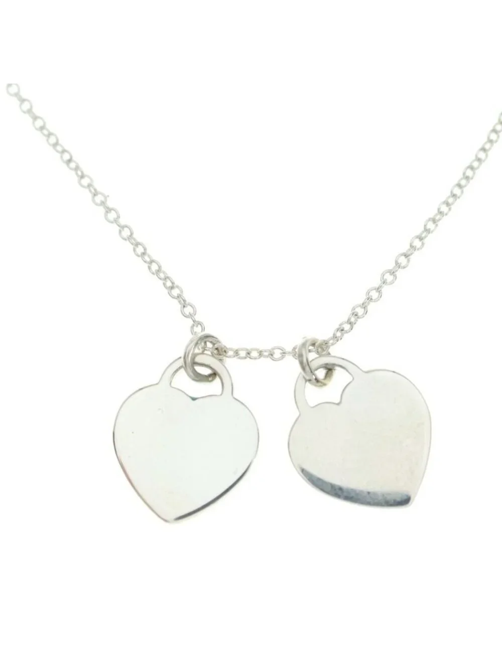 Tiffany & Co Return to Tiffany Mini Double Heart Tag Pendant Chain Necklace